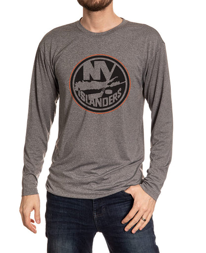 NHL Mens Performance Rash Guard Base Layer Long Sleeve Shirt (New York Islanders, 2X)