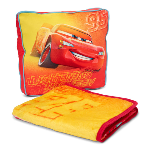 Northwest Cars Cloud Stretch Pillow and Silk Touch Throw Blanket Set, 14" Pillow, 40" x 50" Blanket, Rusteze Lightning