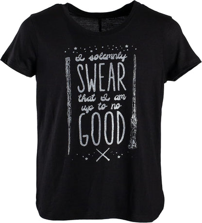 Harry Potter I Solemnly Swear Up To No Good Girls Glitter T-Shirt