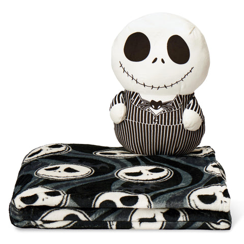 Disney The Nightmare Before Christmas Swirly Nightmare Silk Touch Throw Blanket and Hugger Set – Soft, Cozy 50 x 60 Inches, Perfect for Comfort and Display