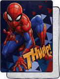 Marvel Spider-Man Blanket Crouched Action Stance Silk Touch Sherpa Back Throw