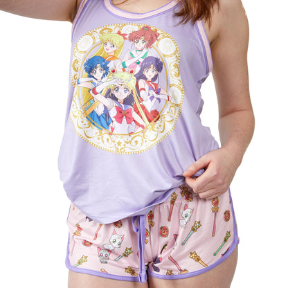 Sailor Moon Pajamas Women's Sailor Scouts Tank and Short Sleep Set