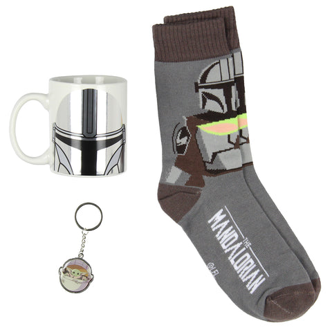 funureFly The Mandalorian Gift Set with 12oz Mug, Crew socks and Keychain One-Size