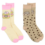 Pusheen The Cat Yummy Snacks Crew Socks Size 5-9 - 2 Pair