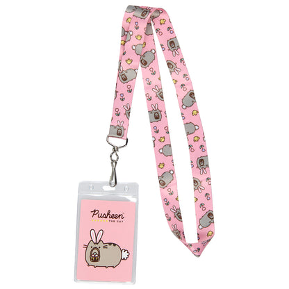 Pusheen The Cat Easter Bunny Ears ID Badge Card Holder Strap Lanyard