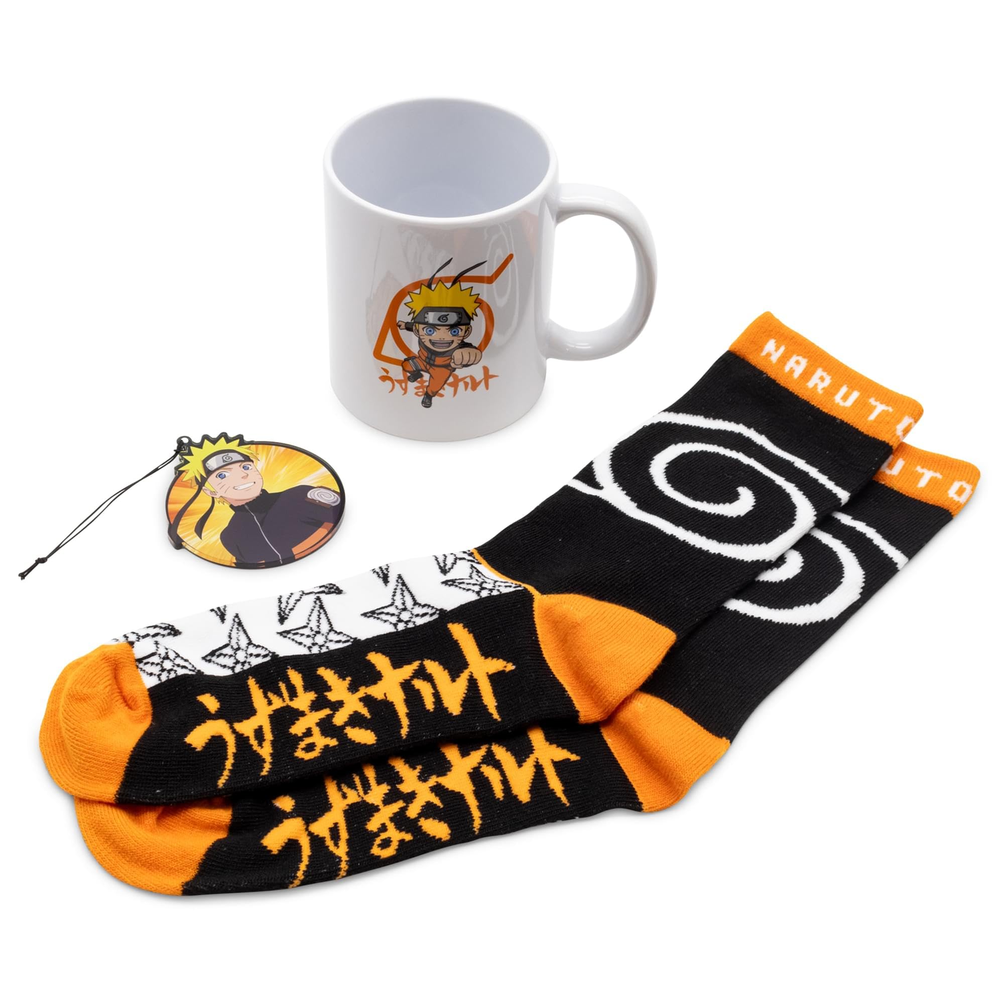 Naruto Shippuden Gift Set Hidden Village 3 Piece Mug, Crew Socks, Christmas Ornament