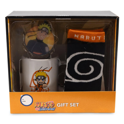 Naruto Shippuden Gift Set Hidden Village 3 Piece Mug, Crew Socks, Christmas Ornament