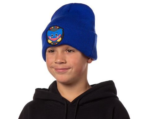 Poppy Playtime Huggy Wuggy Embroidered Patch Knit Cuff Beanie Hat