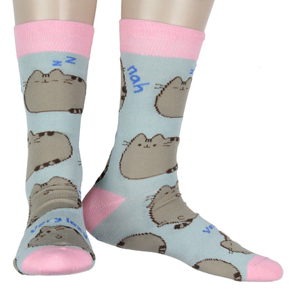 Pusheen The Cat "Nah Lazy" Adult 2-Pack Crew Socks OSFM