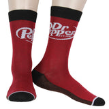 Dr. Pepper Socks Soda Fun Novelty Adult Crew Socks OSFM 1 Pair Pack