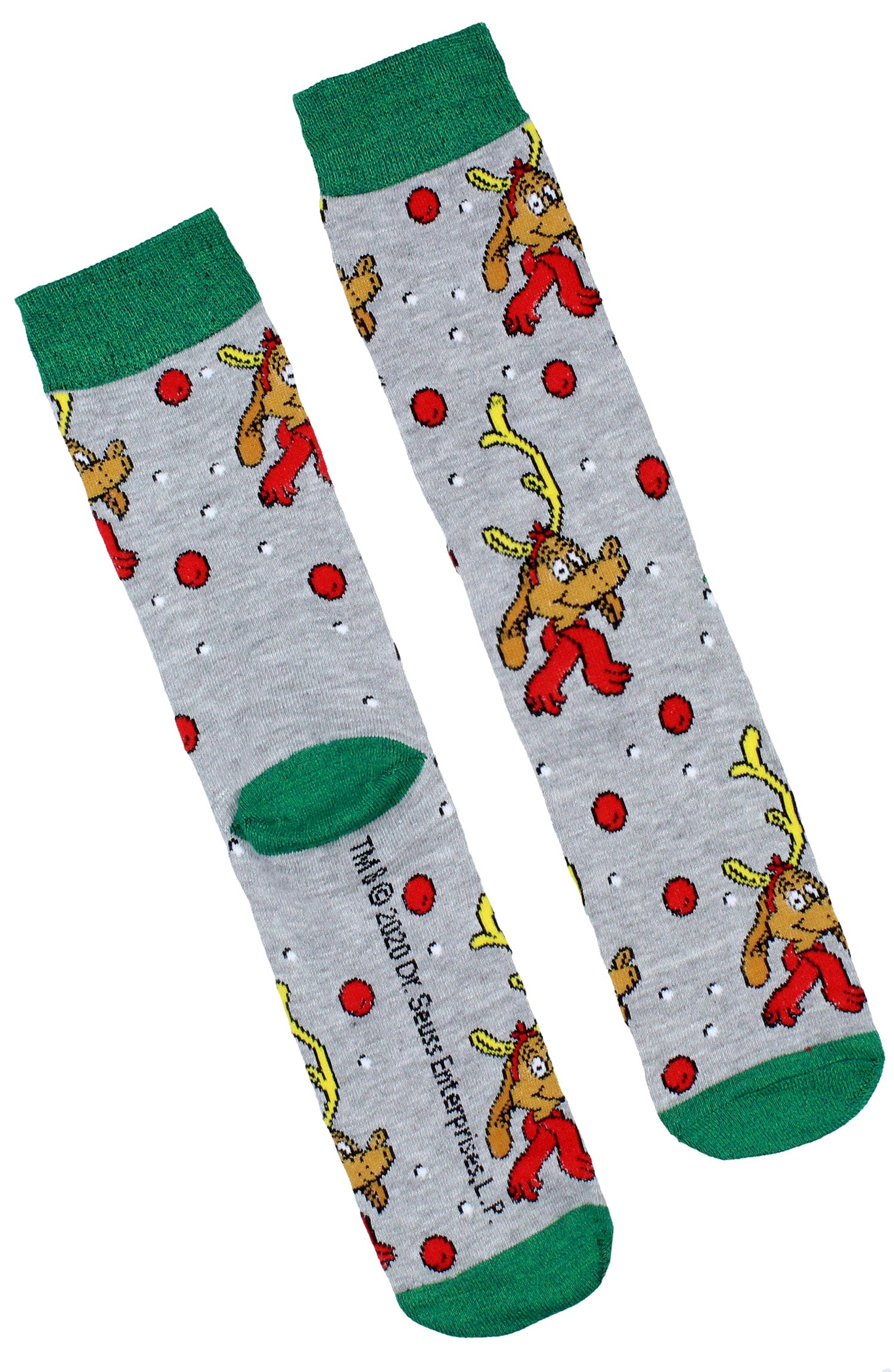 Dr. Seuss GRINCH Character Design Adult Holiday 3 Pair Crew Socks