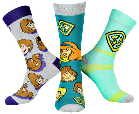 Scooby-Doo! Men's Logo and Character 3 Pack Mid-Calf Crew Socks