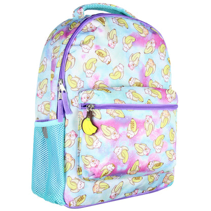 Bananya Anime Cartoon Tabby Bananyako Galaxy Toss Print Backpack 16"