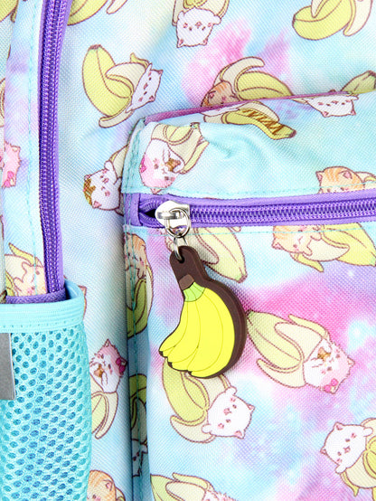 Bananya Anime Cartoon Tabby Bananyako Galaxy Toss Print Backpack 16"