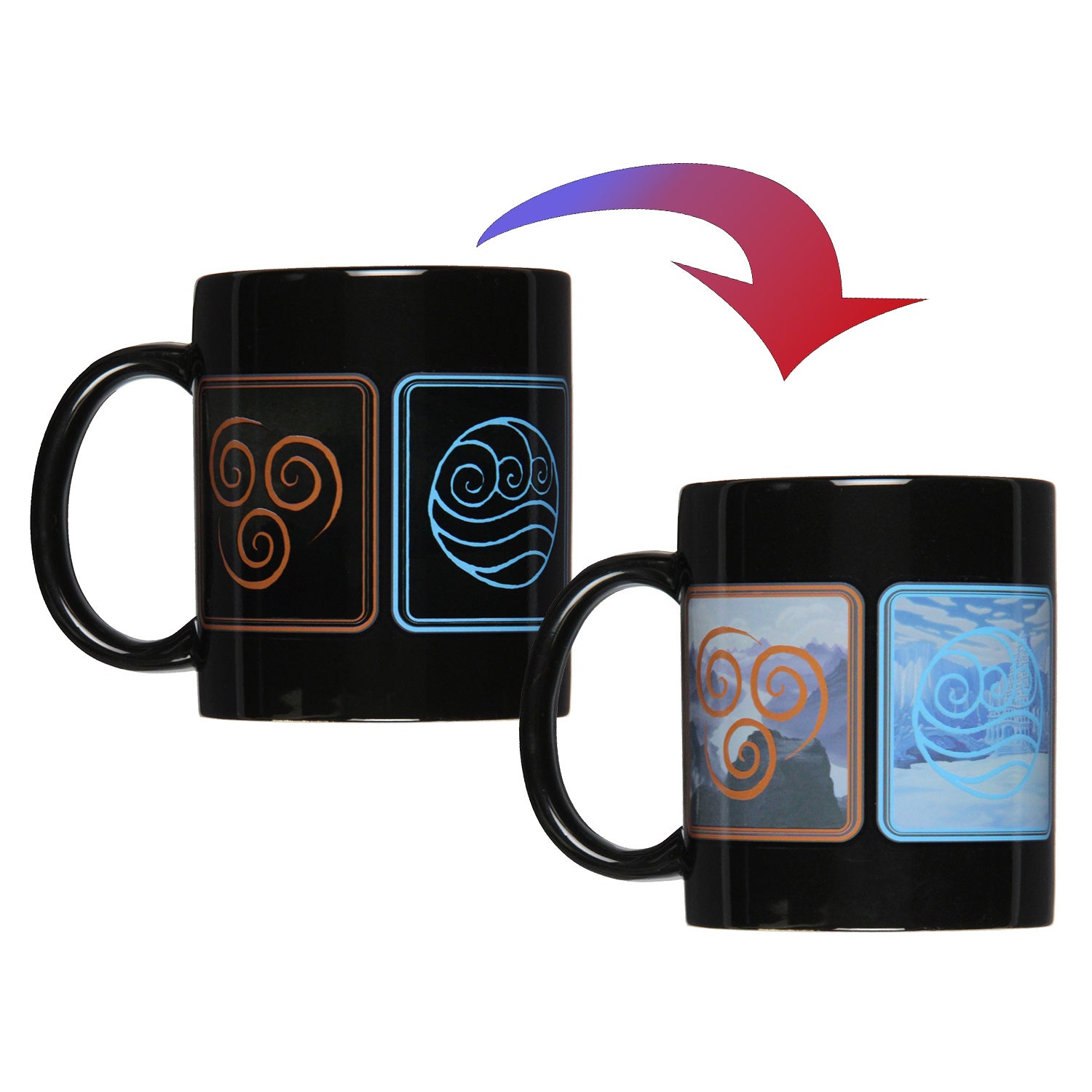 Avatar The Last Airbender Nation Emblems Heat Reactive Color Changing Coffee Mug Cup
