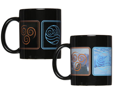 Avatar The Last Airbender Nation Emblems Heat Reactive Color Changing Coffee Mug Cup