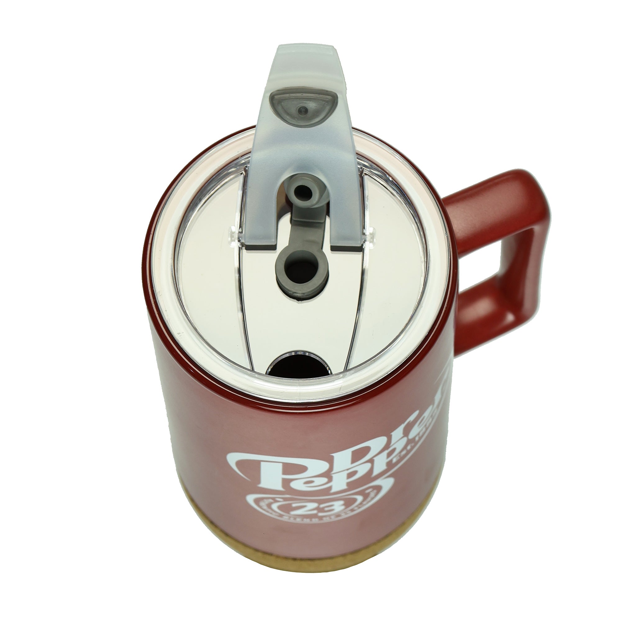 Dr Pepper 16 oz Travel Coffee Mug Keychain and Holographic Sticker Bundle Set