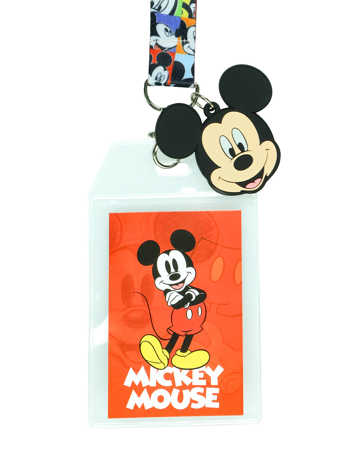 Disney Mickey Mouse Fun Starts Here Lanyard with ID Badge Holder and Charm