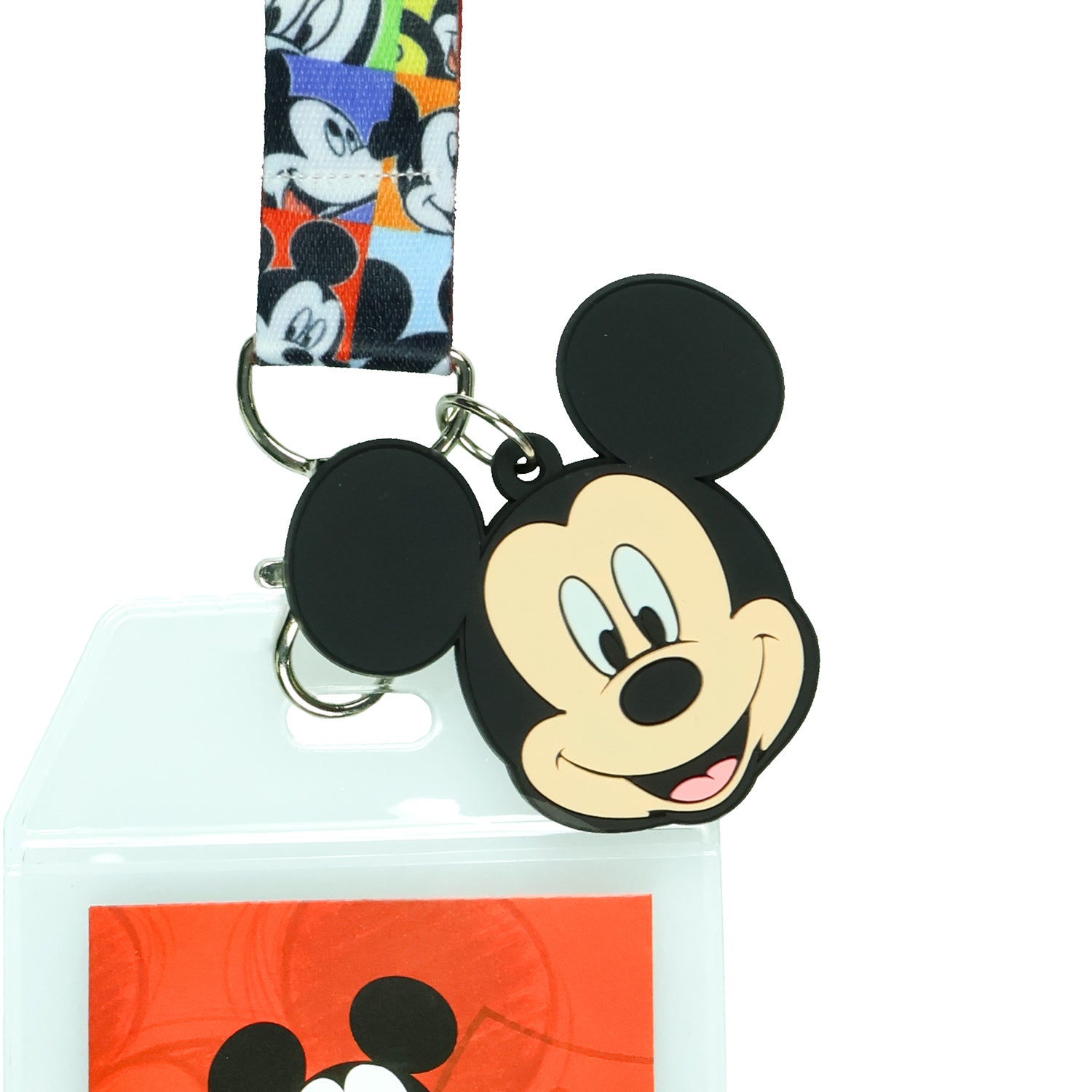 Disney Mickey Mouse Fun Starts Here Lanyard with ID Badge Holder and Charm