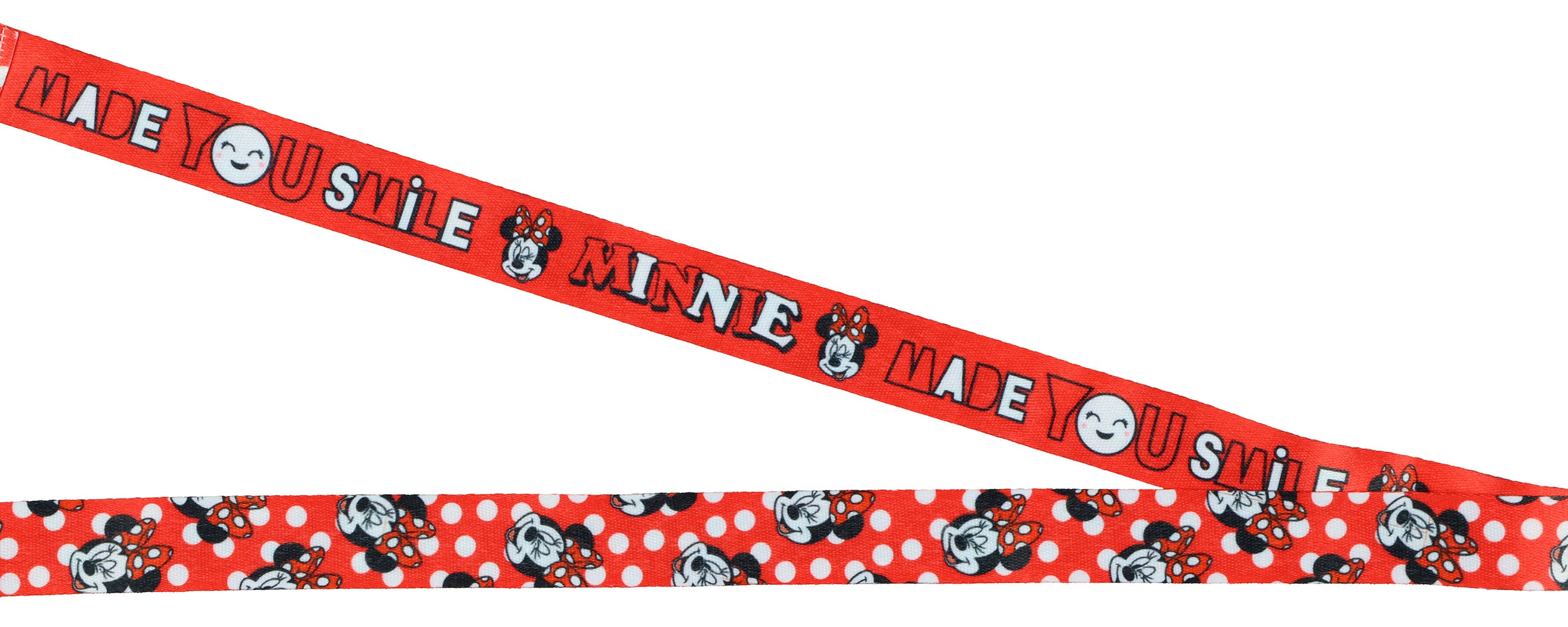 Disney Minnie Mouse Made You Smile Lanyard with ID Holder and Rubber Charm