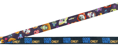 Disney Coco Good Vibes Only Lanyard with ID Holder and 2.5" Rubber Guitar Charm