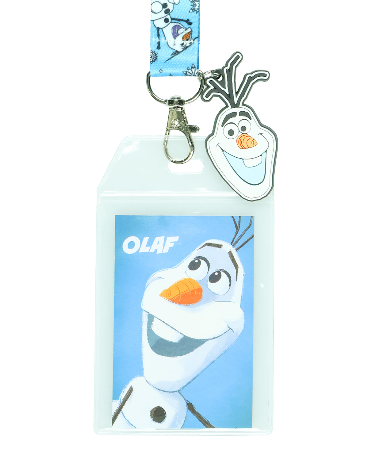 Disney Frozen Olaf Loveable Snowman Lanyard with ID Badge Holder and Charm