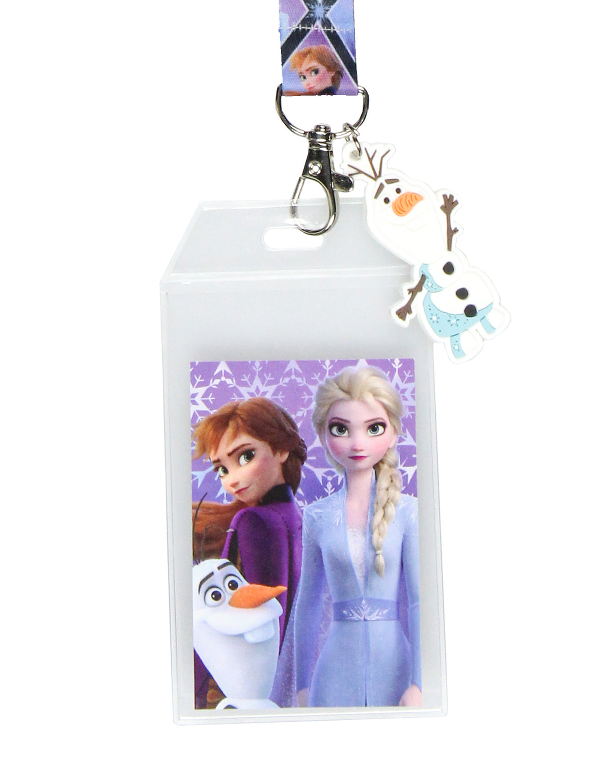 Disney Frozen Elsa and Anna Lanyard with ID Badge Holder and Rubber Olaf Charm