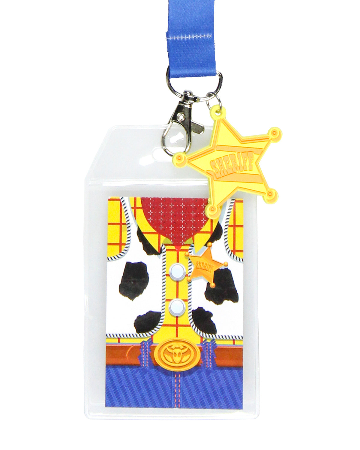 Toy Story Cowboy Woody Lanyard with Clear ID Badge Holder and Rubber Charm