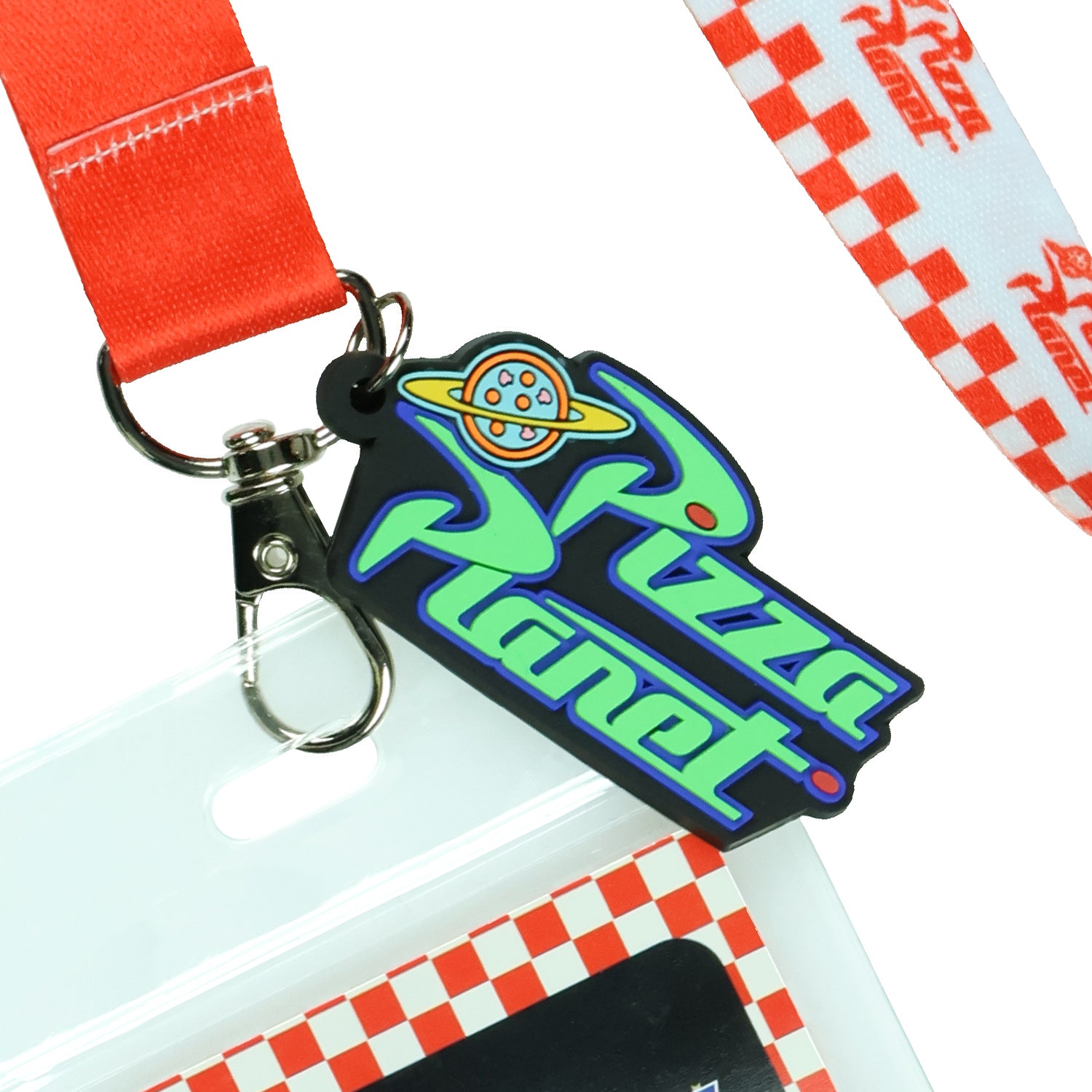 Disney Toy Story Pizza Planet Alien Design Lanyard with ID Holder and Charm