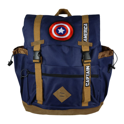 Marvel Captain America Flaptop Backpack Embroidered Logo Design Laptop Tote