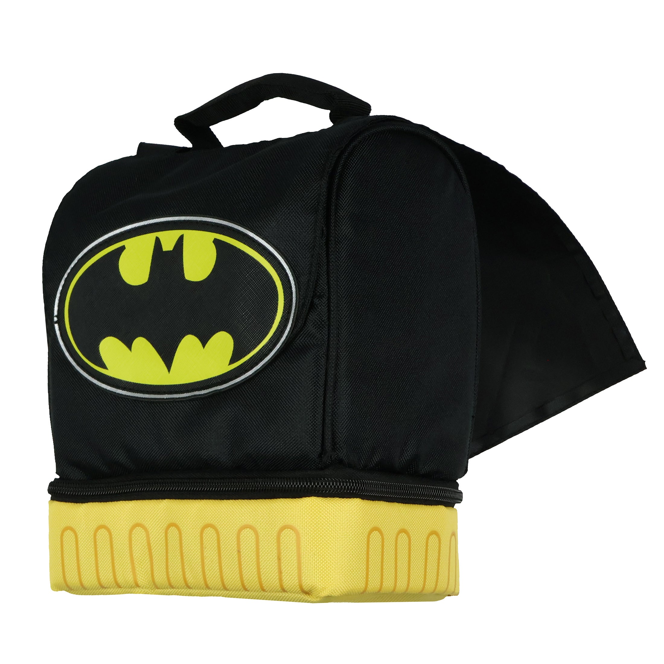 DC Comics Batman Lunch Box Dual Compartment Insulated 3D Cape Food Bag 10" - Seven Times Six