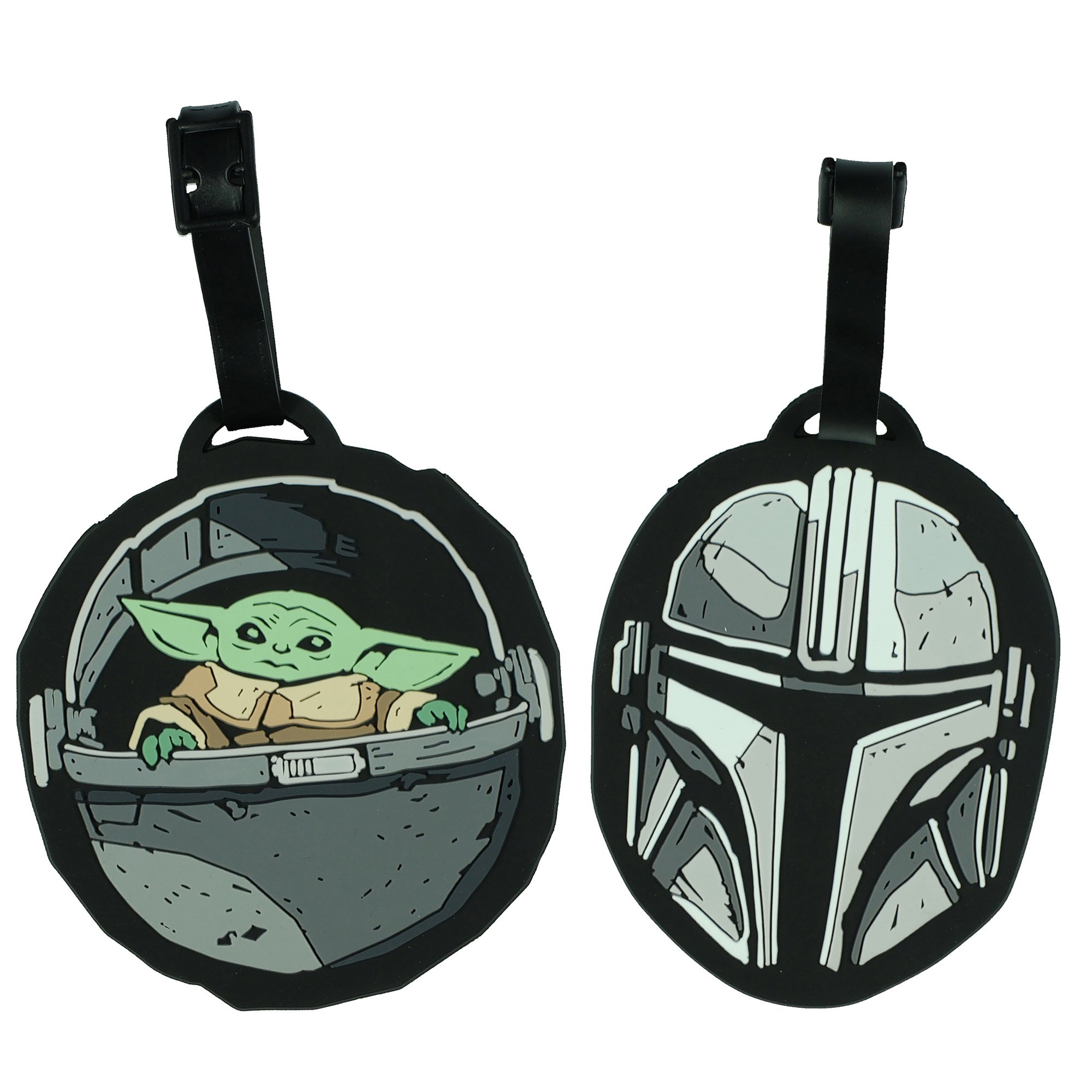 Star Wars The Mandalorian Mando and Grogu 2 Pack Rubber ID Luggage Tags