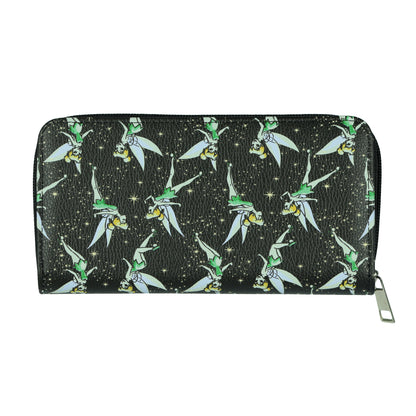 Disney Tinker Bell Wallet Women's Pixie Dust Faux Leather Zip Around Wallet