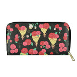 Disney Beauty and The Beast Wallet Allover Belle and Roses Full Zip Clutch