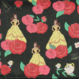 Disney Beauty and The Beast Wallet Allover Belle and Roses Full Zip Clutch