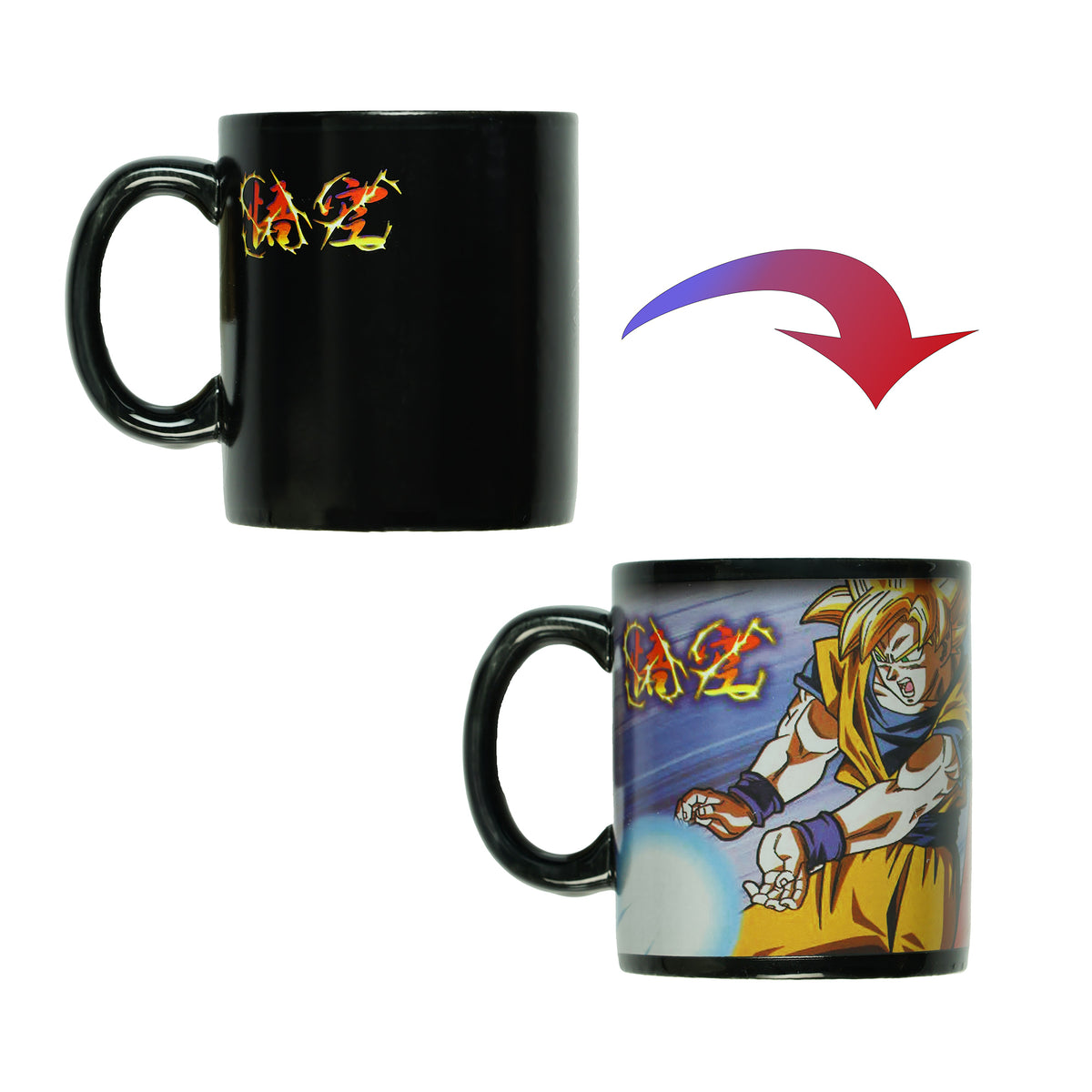 Dragon Ball Z Coffee Cup Goku Super Saiyan Ceramic Heat Change Mug, 16 oz