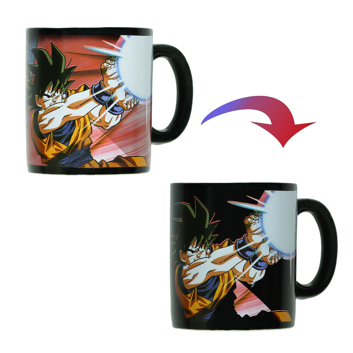 Dragon Ball Z Coffee Cup Goku Super Saiyan Ceramic Heat Change Mug, 16 oz