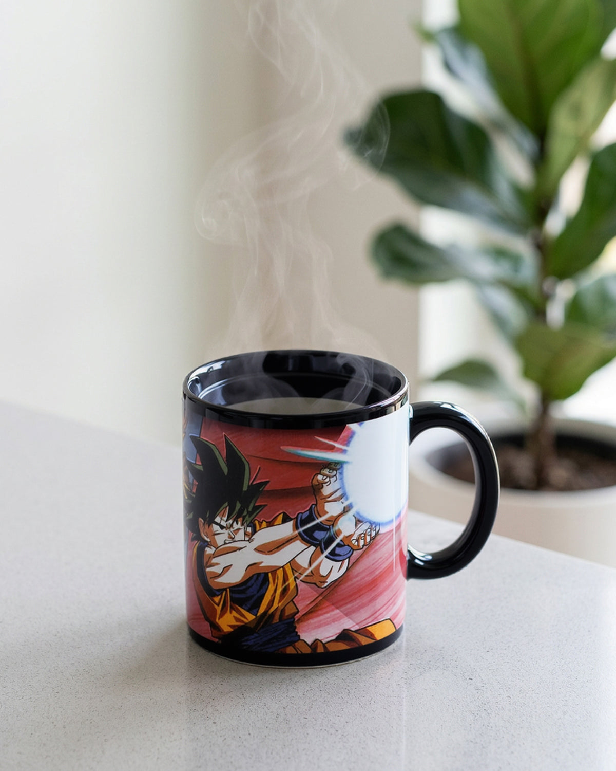 Dragon Ball Z Coffee Cup Goku Super Saiyan Ceramic Heat Change Mug, 16 oz