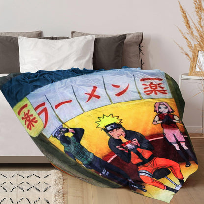 Naruto Throw Blanket Ichiraku Ramen Shop Soft Fleece Plush Blanket 45" x 60"