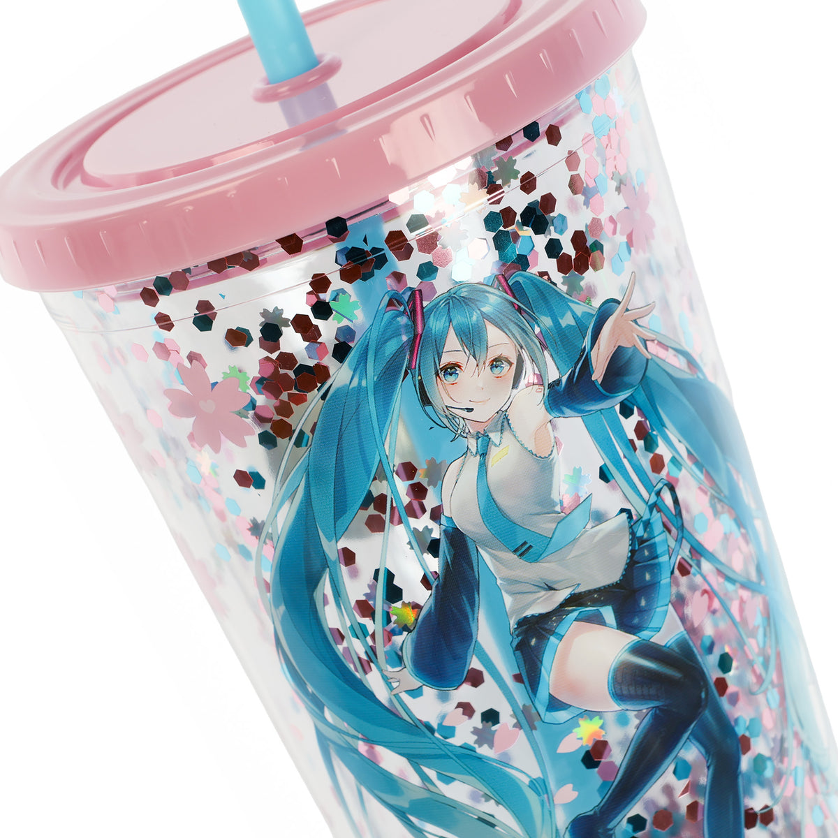 Hatsune Miku Tumbler 16 oz Vocaloid Cold Beverage Drink Cup with Twist-On Lid