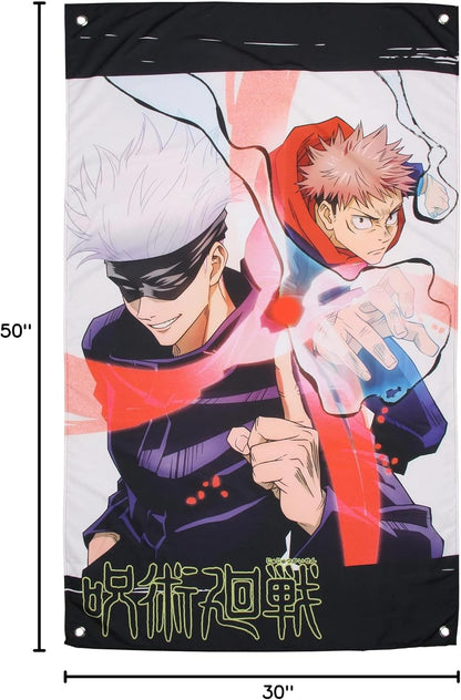 Jujutsu Kaisen Tapestry JJK Manga Wall Art Anime Decor Satoru Gojo and Yuji Itadori 30" x 50"