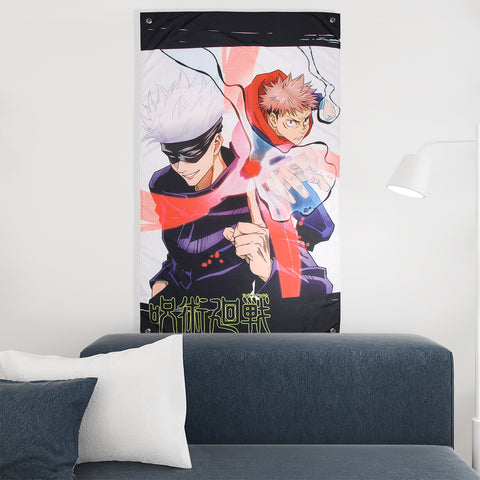 Jujutsu Kaisen Tapestry JJK Manga Wall Art Anime Decor Satoru Gojo and Yuji Itadori 30" x 50"