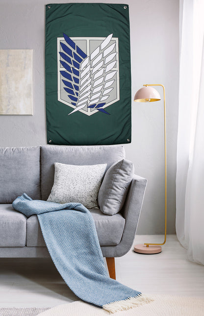 Attack on Titan Scout Regiment Logo Tapestry Wall Hanging Art 30" x 50"
