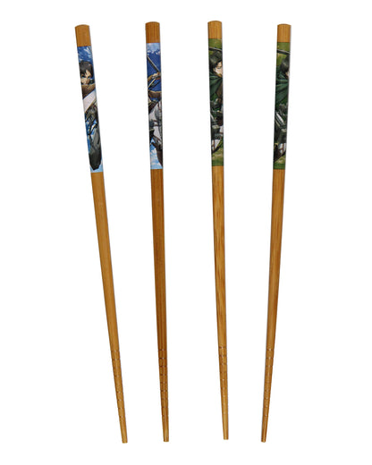Attack on TItans Bamboo 2 Pairs Collectible Anime Chopsticks