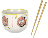 Spy x Family Many Faces Of Anya Ramen Bowl Bundle with Soup Bowl, Bamboo Chopsticks Set
