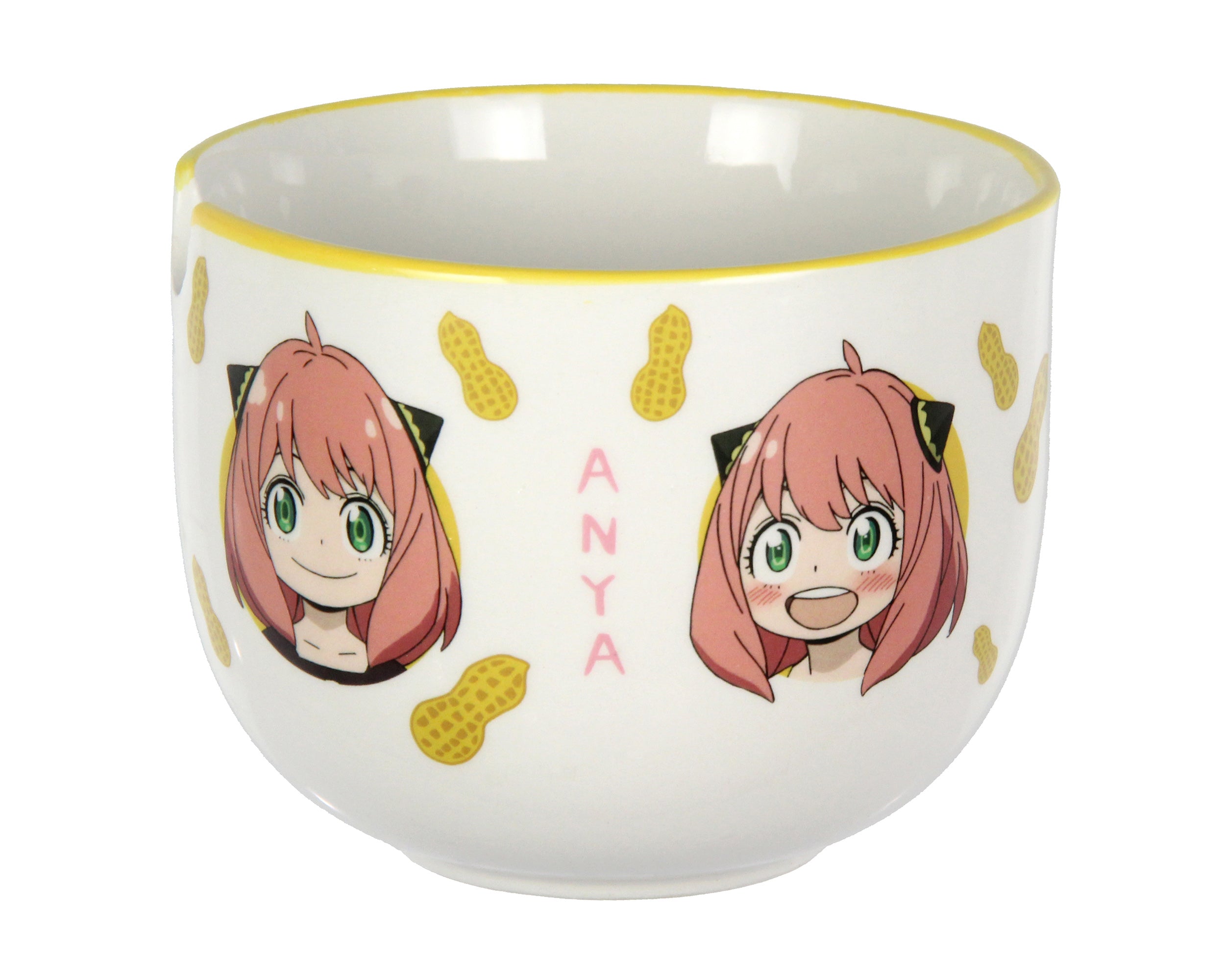 Spy x Family Many Faces Of Anya Ramen Bowl Bundle with Soup Bowl, Bamboo Chopsticks Set