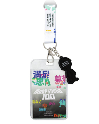 Mob Psycho 100 Merch ID Badge Holder Lanyard Keychain Lanyard w/ Rubber Pendant