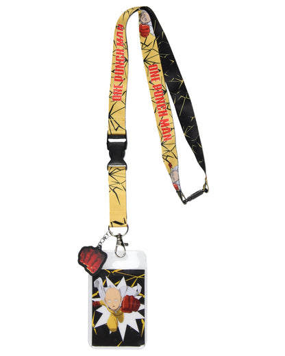 One Punch Man Manga Saitama ID Badge Holder Keychain Lanyard w/ Rubber Pendant