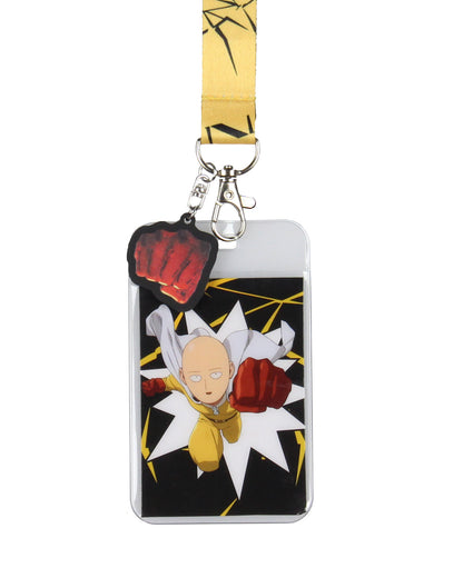 One Punch Man Manga Saitama ID Badge Holder Keychain Lanyard w/ Rubber Pendant