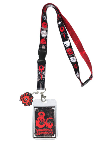 Dungeons and Dragons Lanyard ID Badge Holder Lanyard w/ Beholder Rubber Pendant